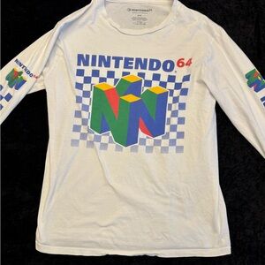Nintendo 64 White Long Sleeve Shirt with Colorful Logo
